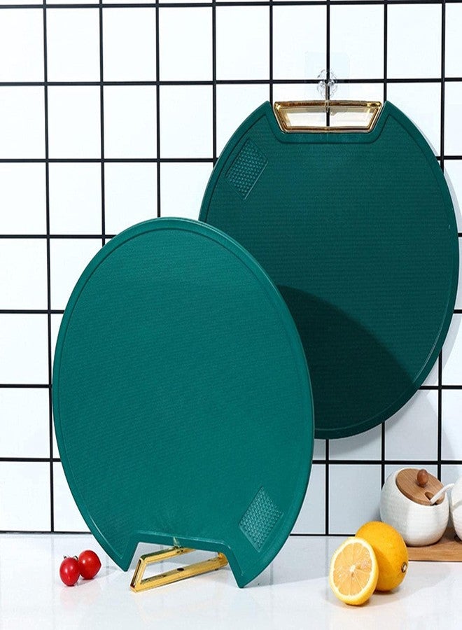 Divik Food Grade Plastic Vegetable Cutting Board, Double Sided Chopping Cutting Slicing Serving Cut Board Block Non-Slip Round Thick Plastic Chopping Board Food Cutting Board (1Pcs) - Image 3
